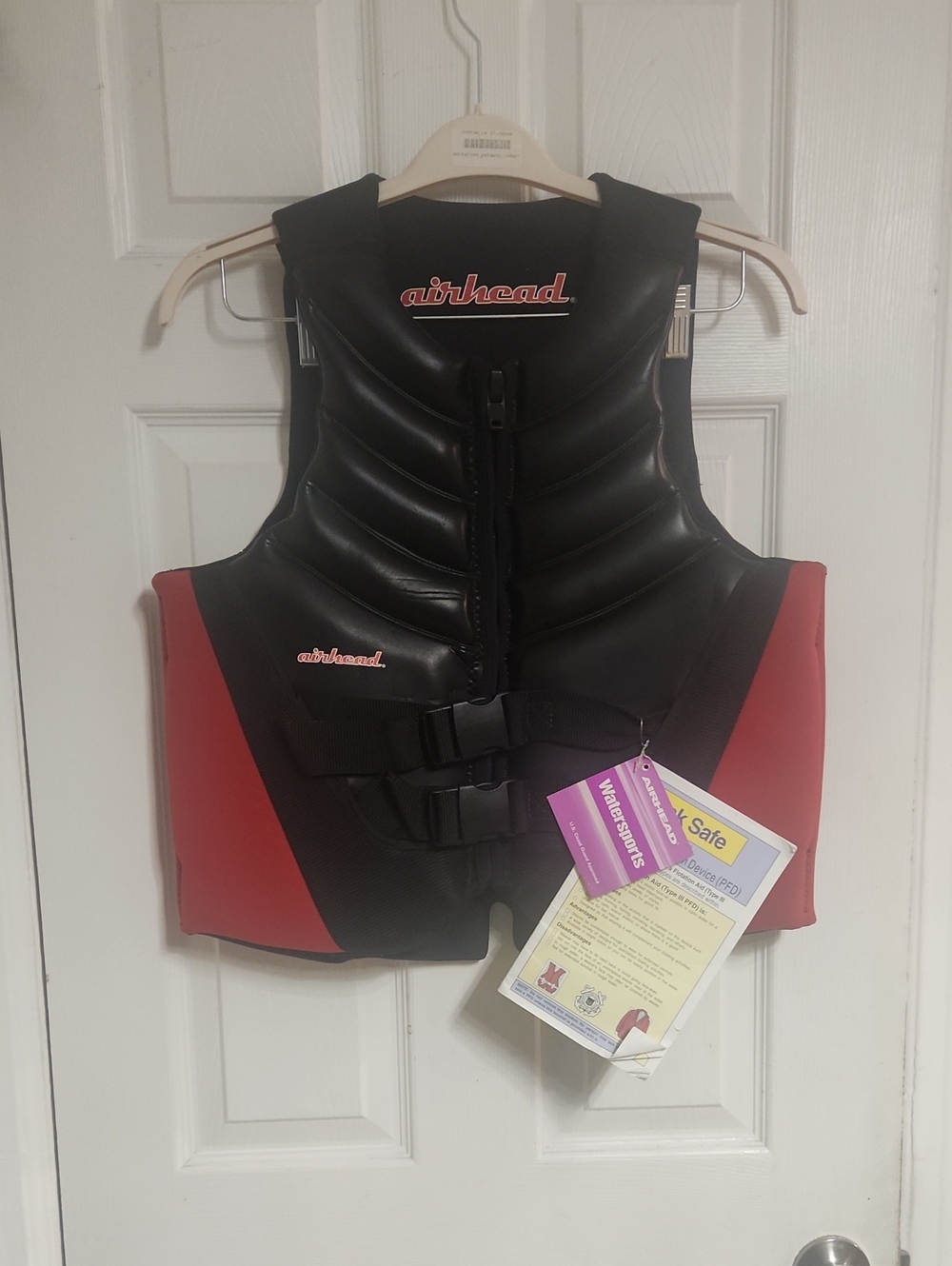 Airhead Women's Black and Red Neoprene Swim Vest Coverup